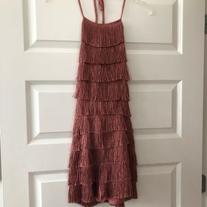 Fab’rik mauve fringe romper - NWT - Small